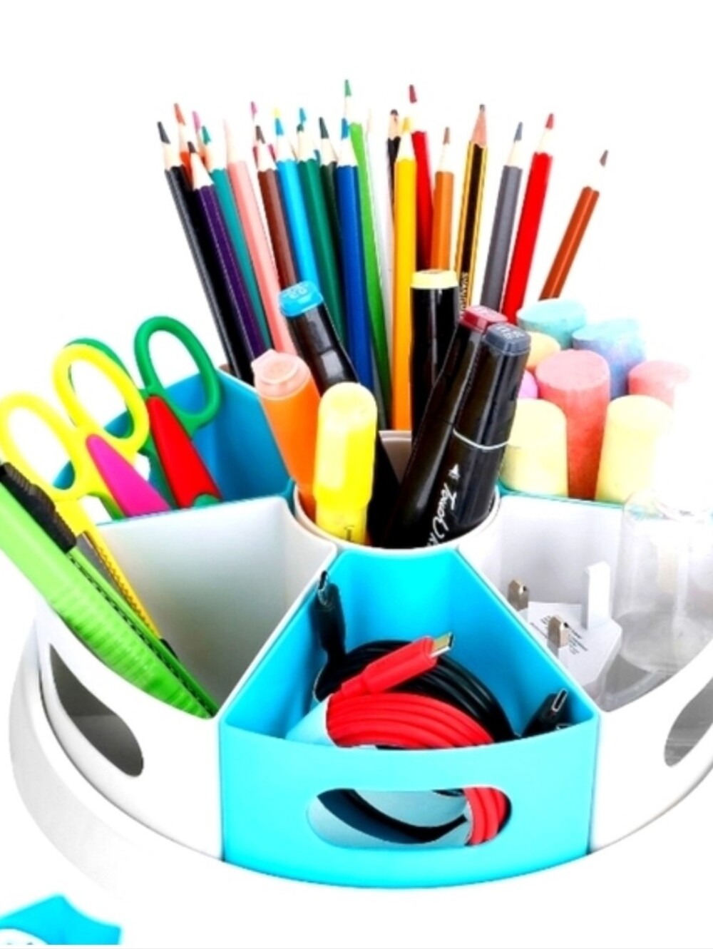 Rotating Desk Organizer Caddy - Multi Color Or Black And White